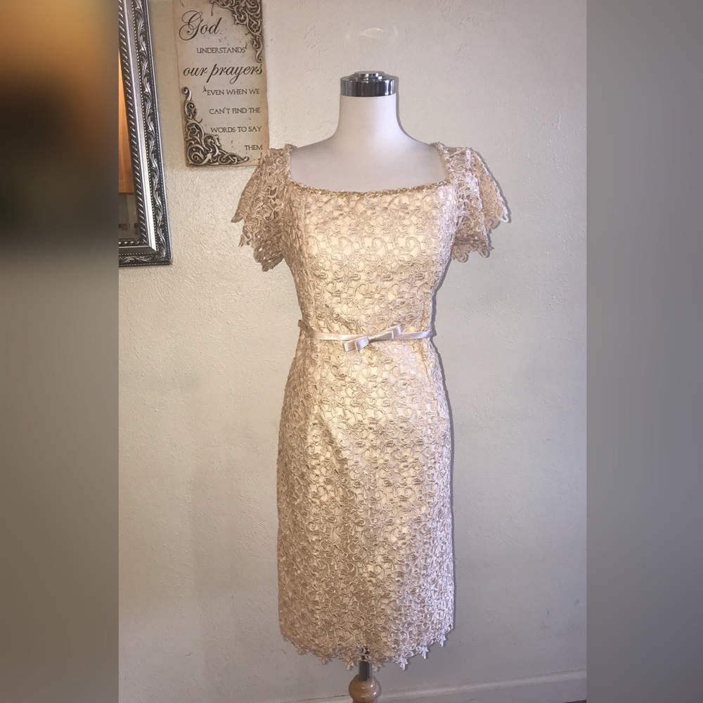 Filipiniana Full Lace Short Dress with Ribbon Sash